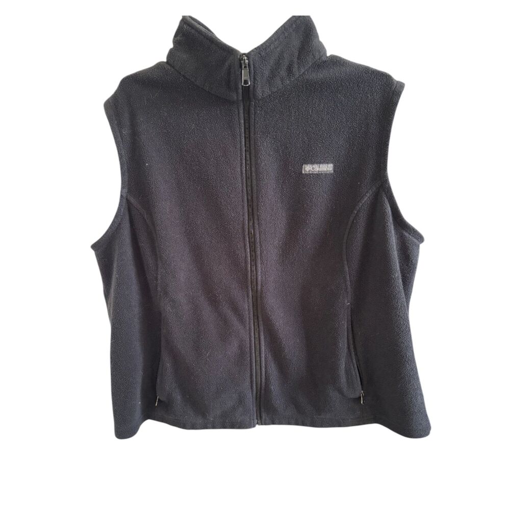 COLUMBIA, SIZE 3X, BLACK FLEECE WITH ZIP UP CLOSURES